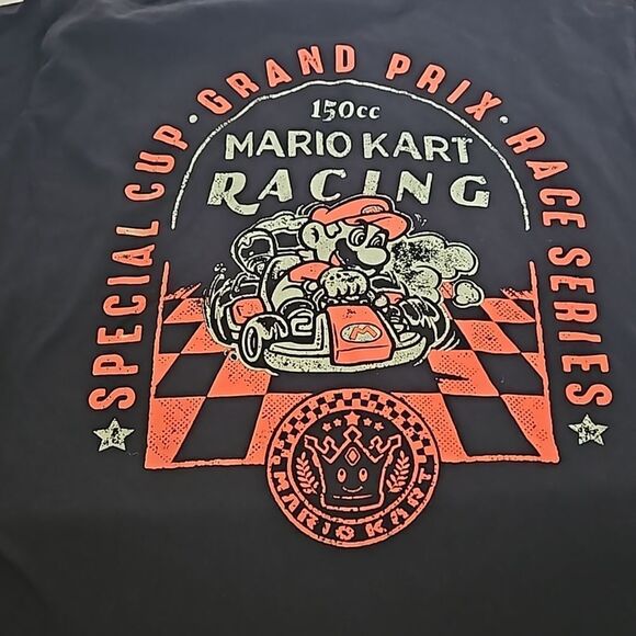 Old Navy Men's Super Mario Logo Short Sleeves Cotton T-Shirt Black XL - Picture 13 of 16